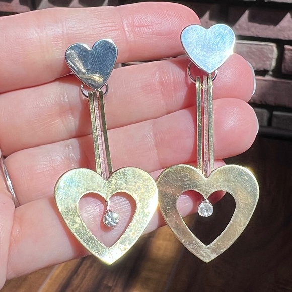 Heart Dangle Earrings - Picture 1 of 2